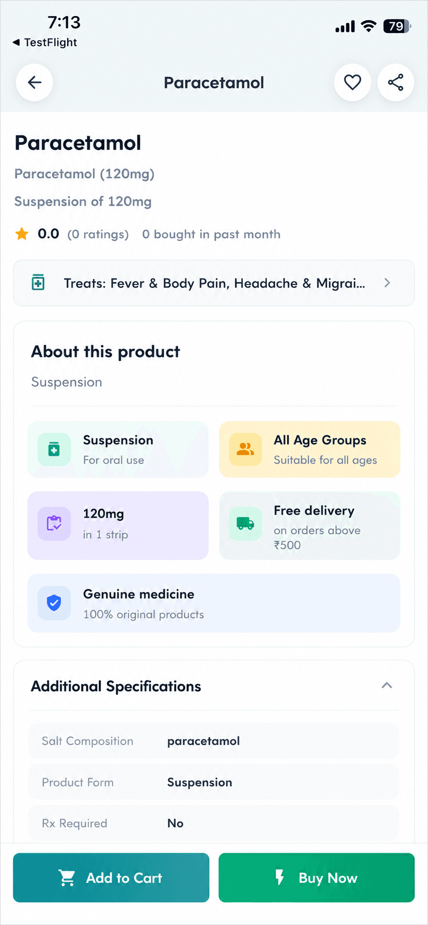 Medicine Specs & Transparent Info